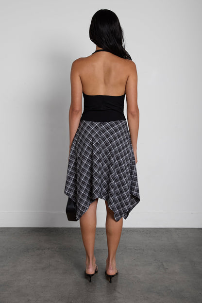TARTAN PRINT A-LINE MIDI SKIRT