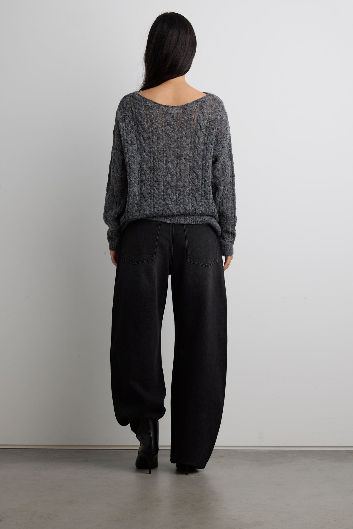 WOOL-BLEND CABLE KNIT SWEATER