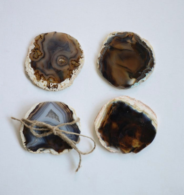 Agate Coaster Set Brown