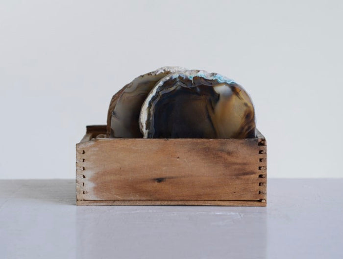 Agate Coaster Set Brown