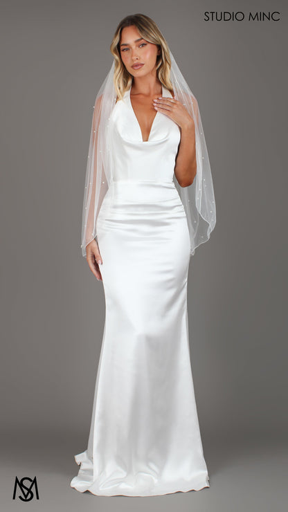 Classic Pearl Veil - 90cm Mini