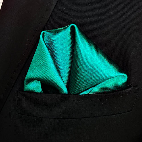Emerald Thick Satin Pocket Square