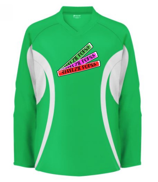 Freezie Pops Green/White New Adult Hockey Player Jersey