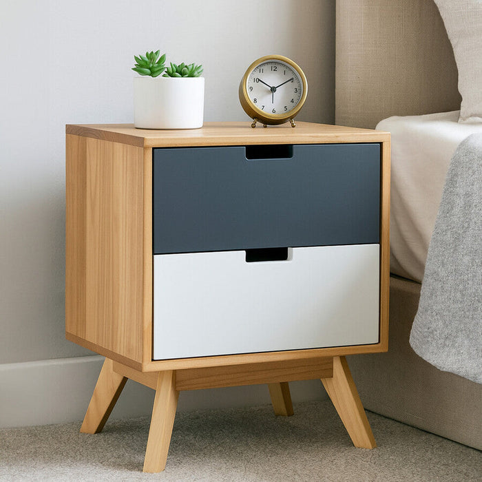 #Colour:Oak Size:2 Drawer