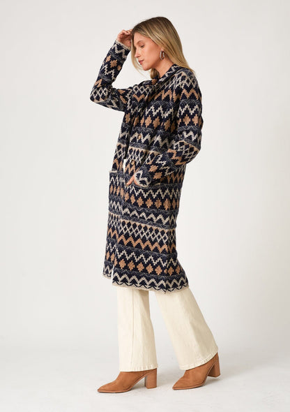Alex Chevron Jacquard Coatigan