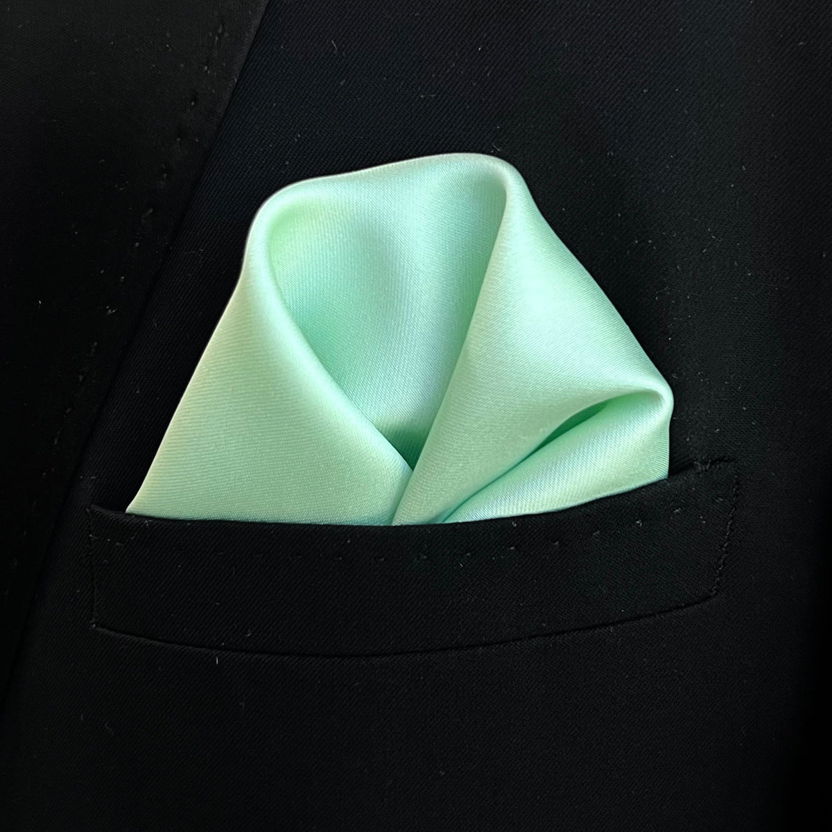 Mint Satin Pocket Square