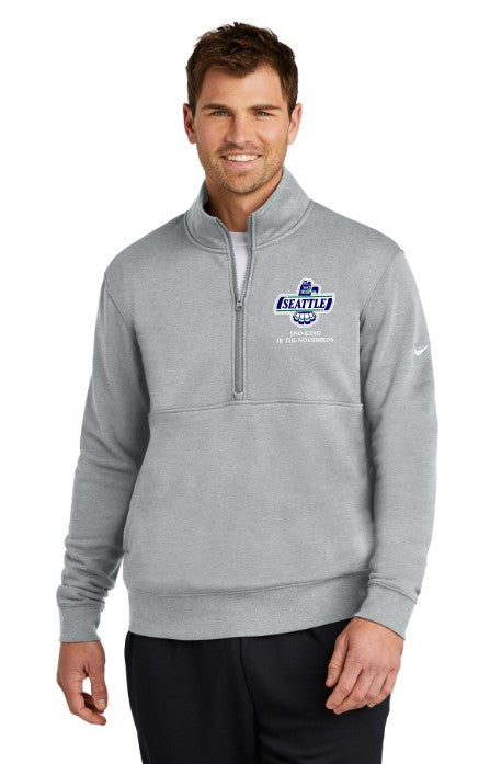 Sno-King Jr Thunderbirds Nike men's Club Fleece Sleeve Swoosh 1/2-Zip