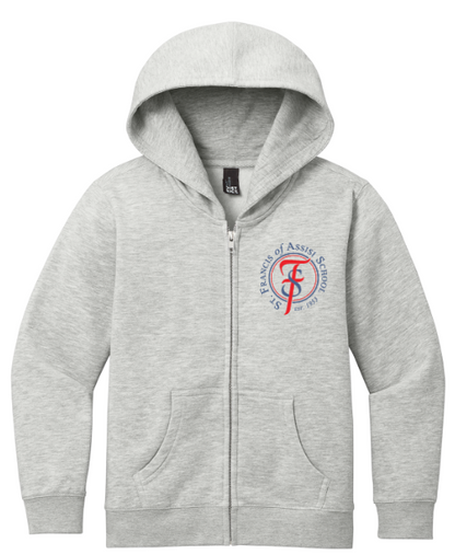 St Francis of Assisi Youth Cotton/Poly Fleece Full Zip Hoodie