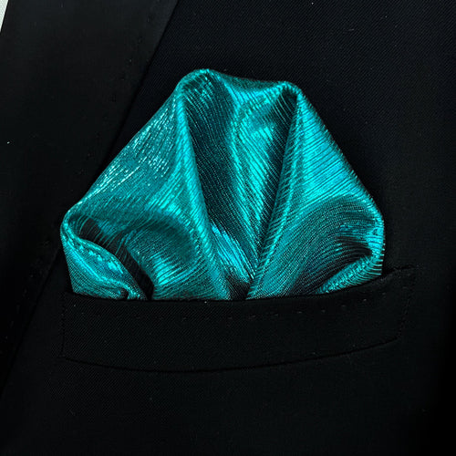 Teal Lustre Pocket Square