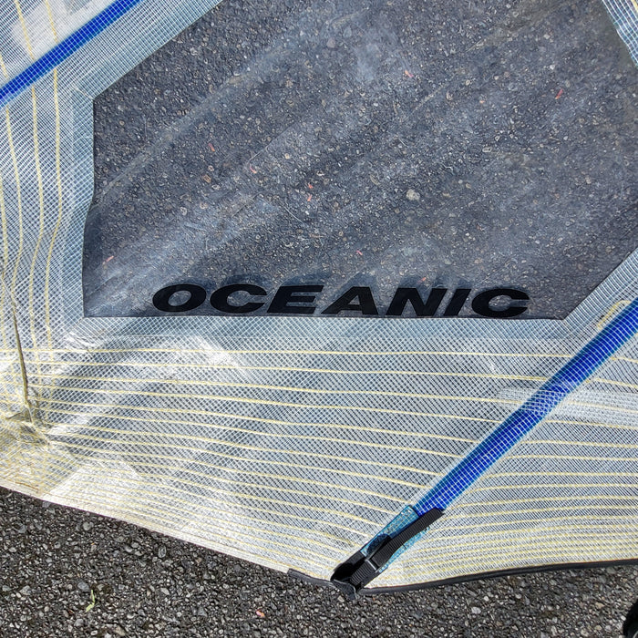 Used Oceanic Windsurfing Sail 5.0 Meters (White/Blue) With Carry Bag