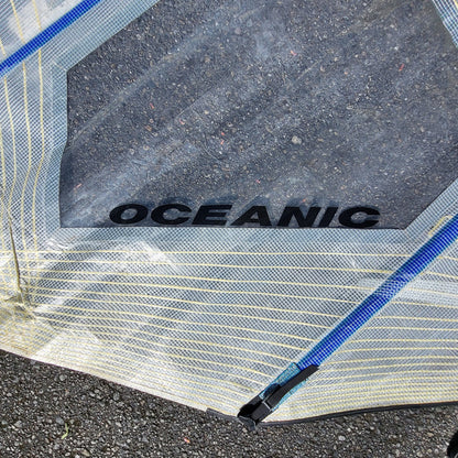 Used Oceanic Windsurfing Sail 5.0 Meters (White/Blue) With Carry Bag