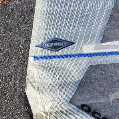 Used Oceanic Windsurfing Sail 5.0 Meters (White/Blue) With Carry Bag