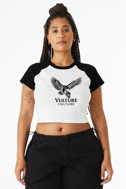 Vulture Culture Women's Raglan Cropped T-Shirt