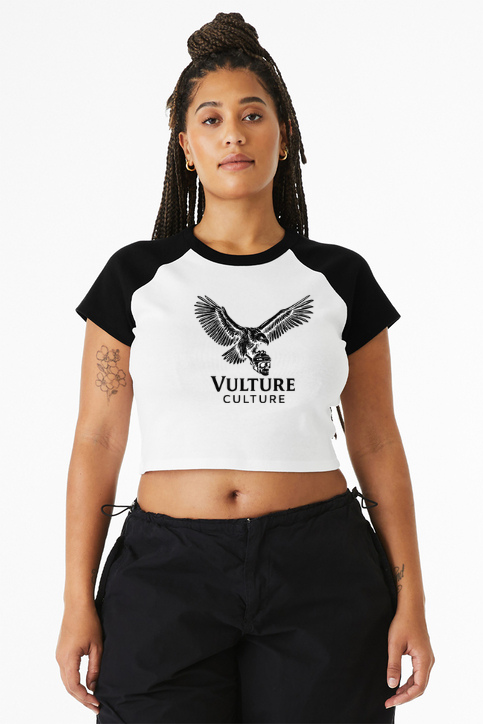 Vulture Culture Women's Raglan Cropped T-Shirt