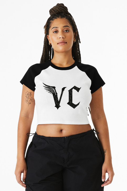 Vulture Culture Women's Raglan Cropped T-Shirt