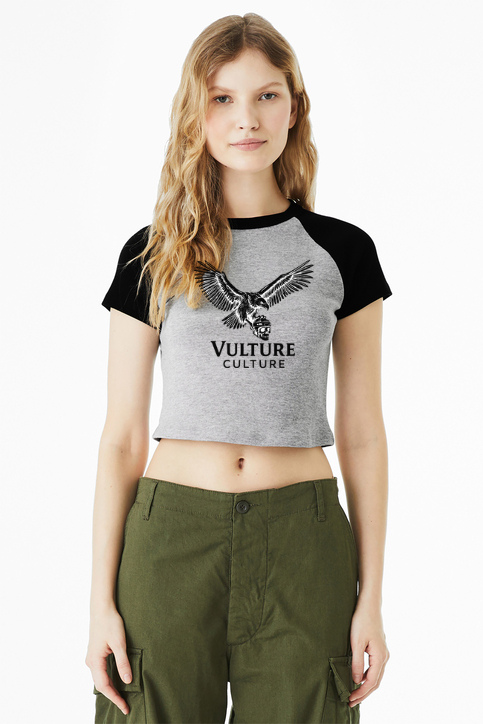 Vulture Culture Women's Raglan Cropped T-Shirt