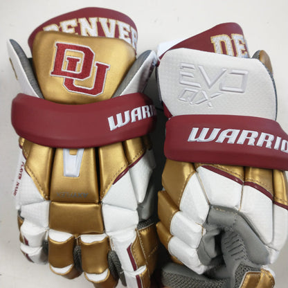 Warrior EVO QX sample custom DU Lacrosse Gloves size Large NEW